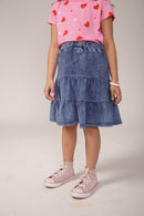 Saia Infantil Denim