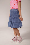 Saia Infantil Denim